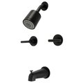 Kingston Brass KBX8140CML Two-Handle Tub and Shower Faucet, Matte Black KBX8140CML